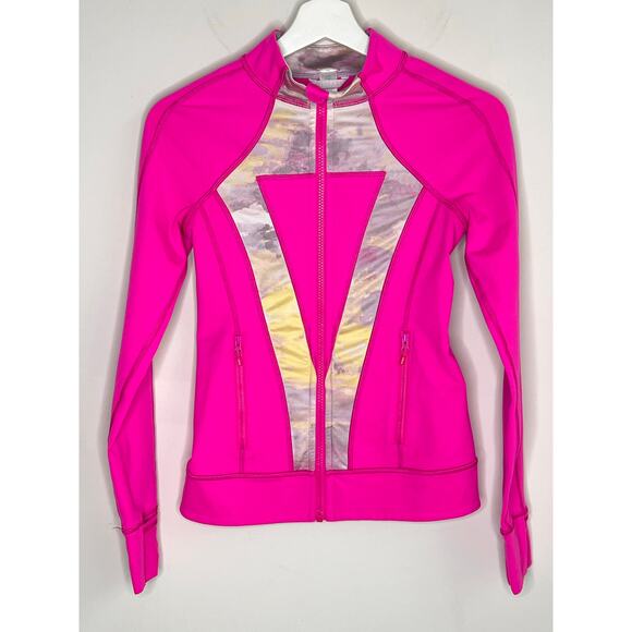 Ivivva Perfect Your Practice Long Sleeve Full Zip Jacket Hot Pink Kids Girl 12 - Picture 1 of 8